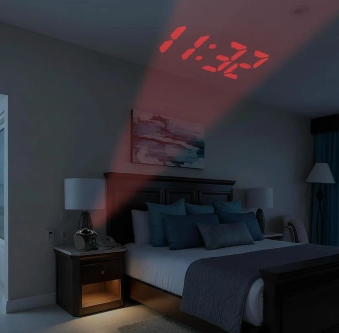 Digital LCD Voice Talkinig LED Projection Alarm Clock