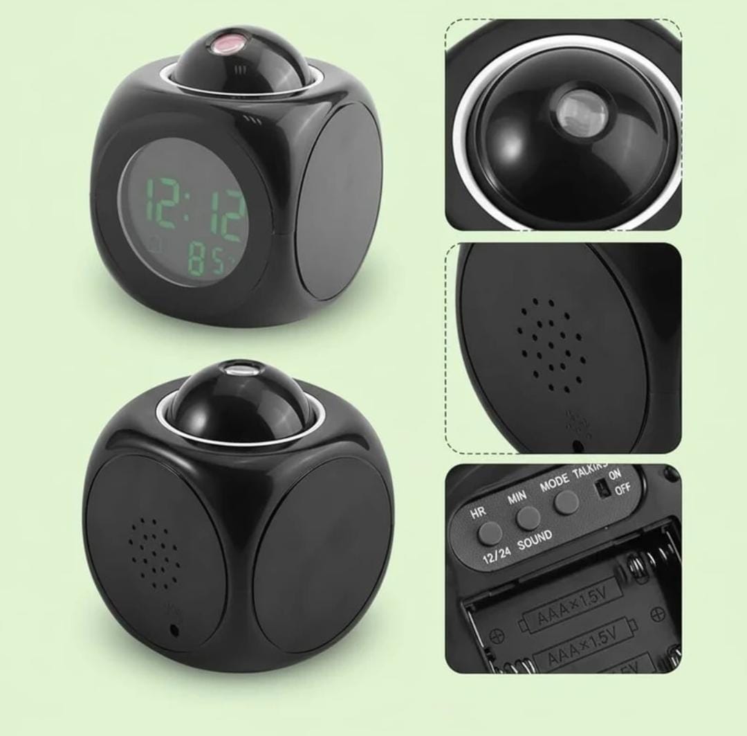 Digital LCD Voice Talkinig LED Projection Alarm Clock